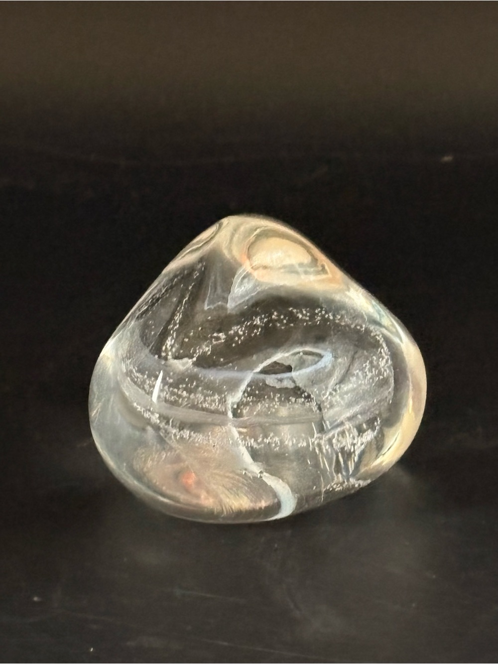 Vintage Caithness Pebble Scotland Clear Art Glass Paperweight Colin Terris